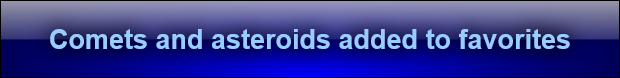 Comets and asteroids added to favorites